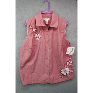 Bechamel Sleeveless Embroidered Top-Size 1X-New With Tags